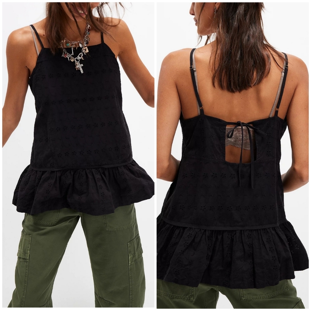 Free People Caught Up Tunic/Black